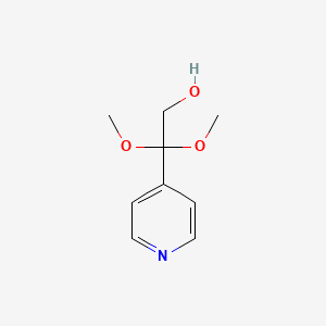 molecular formula C9H13NO3 B1282732 2,2-Dimethoxy-2-(pyridin-4-yl)ethan-1-ol 
