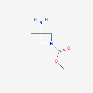 molecular formula C6H12N2O2 B12827432 Methyl 3-amino-3-methyl-azetidine-1-carboxylate 
