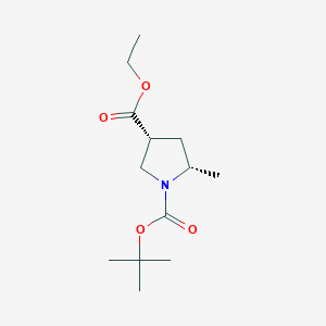 molecular formula C13H23NO4 B12827661 rel-(3R,5S)-1-tert-Butyl 3-ethyl 5-methylpyrrolidine-1,3-dicarboxylate 