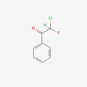 molecular formula C8H6ClFO B12828612 2-Chloro-2-fluoro-1-phenylethanone 