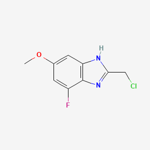 molecular formula C9H8ClFN2O B12828658 2-(Chloromethyl)-7-fluoro-5-methoxy-1H-benzo[d]imidazole 