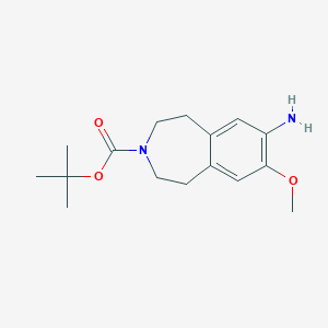 molecular formula C16H24N2O3 B12828748 tert-Butyl 7-amino-8-methoxy-1,2,4,5-tetrahydro-3H-3-benzazepine-3-carboxylate CAS No. 583025-98-3