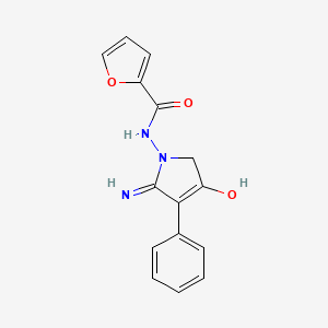 molecular formula C15H13N3O3 B12828835 Furan-2-carboxylic acid (5-amino-3-oxo-4-phenyl-2,3-dihydro-pyrrol-1-yl)-amide 