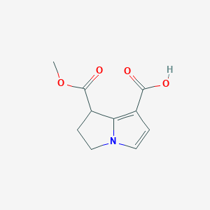 molecular formula C10H11NO4 B1282895 7-(Methoxycarbonyl)-6,7-dihydro-5H-pyrrolizine-1-carboxylic acid CAS No. 92992-17-1