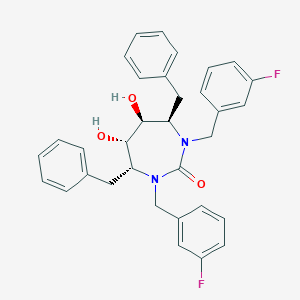 2H-1,3-Diazepin-2-one, 1,3-bis((3-fluorophenyl)methyl)hexahydro-5,6-dihydroxy-4,7-bis(phenylmethyl)-, (4R,5S,6S,7R)-
