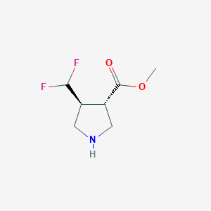 molecular formula C7H11F2NO2 B12829035 Methyl (3S,4S)-4-(difluoromethyl)pyrrolidine-3-carboxylate 