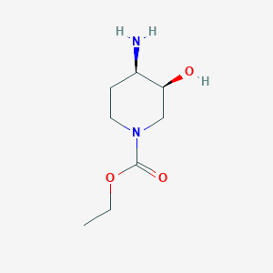 molecular formula C8H16N2O3 B1282914 Ethyl cis-4-amino-3-hydroxypiperidine-1-carboxylate CAS No. 84100-53-8