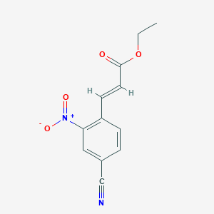 molecular formula C12H10N2O4 B1282926 (E)-Ethyl 3-(4-cyano-2-nitrophenyl)acrylate CAS No. 104291-52-3