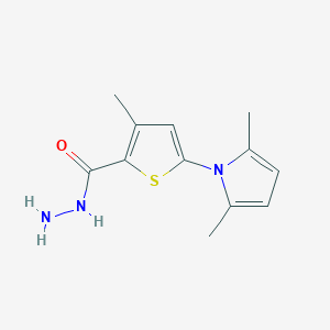 molecular formula C12H15N3OS B12829360 5-(2,5-dimethyl-1H-pyrrol-1-yl)-3-methylthiophene-2-carbohydrazide 