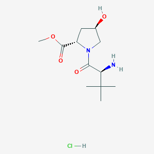 molecular formula C12H23ClN2O4 B12829387 Methyl (2S,4R)-1-((S)-2-amino-3,3-dimethylbutanoyl)-4-hydroxypyrrolidine-2-carboxylate hydrochloride 