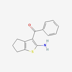 molecular formula C14H13NOS B1282969 3-benzoyl-4H,5H,6H-cyclopenta[b]thiophen-2-amine CAS No. 40312-29-6