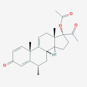 molecular formula C₂₄H₃₀O₄ B128298 Pregna-1,4,9(11)-triene-3,20-dione, 17-(acetyloxy)-6-methyl-, (6alpha)- CAS No. 130145-14-1