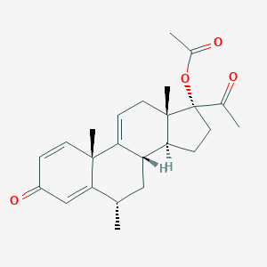 molecular formula C₂₄H₃₀O₄ B128298 6-Methyl-3,20-dioxo-1,4,9(11)-pregnatrien-17-acetate CAS No. 130145-14-1