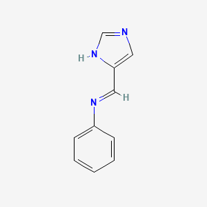 molecular formula C10H9N3 B12830002 N-((1H-Imidazol-5-yl)methylene)aniline CAS No. 274687-40-0