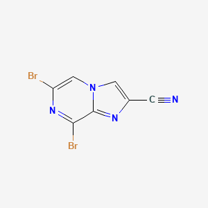 molecular formula C7H2Br2N4 B1283001 6,8-Dibromoimidazo[1,2-A]pyrazine-2-carbonitrile CAS No. 87597-32-8