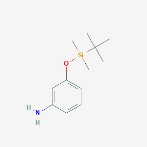 molecular formula C12H21NOSi B1283011 Benzenamine, 3-[[(1,1-dimethylethyl)dimethylsilyl]oxy]- CAS No. 121942-75-4