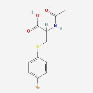 molecular formula C11H12BrNO3S B1283019 2-(ACETYLAMINO)-3-[(4-BROMOPHENYL)SULFANYL]PROPANOIc acid CAS No. 126253-78-9