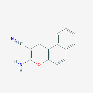 molecular formula C14H10N2O B1283054 3-amino-1H-benzo[f]chromene-2-carbonitrile CAS No. 141987-72-6