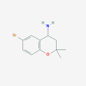 molecular formula C11H14BrNO B1283069 6-Bromo-2,2-dimethylchroman-4-amine CAS No. 226922-92-5