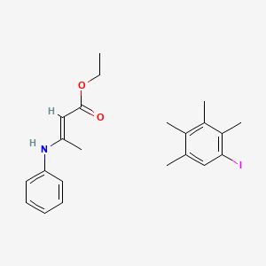molecular formula C22H28INO2 B12831029 ethyl (E)-3-anilinobut-2-enoate;1-iodo-2,3,4,5-tetramethylbenzene 