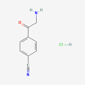 molecular formula C9H9ClN2O B1283156 4-(2-Aminoacetyl)benzonitrile hydrochloride CAS No. 55368-69-9
