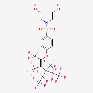 molecular formula C20H14F19NO5S B12832183 N,N-Bis(2-hydroxyethyl)-4-[[4,4,5,5,5-pentafluoro-3-(1,1,2,2,2-pentafluoroethyl)-1,2,3-tris(trifluoromethyl)-1-penten-1-yl]oxy]benzenesulfonamide CAS No. 93819-97-7