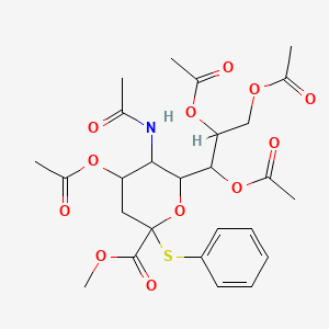 molecular formula C26H33NO12S B1283236 N-Acetyl-2-S-phenyl-2-thio-alpha-neuraminic Acid Methyl Ester 4,7,8,9-Tetraacetate 
