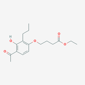molecular formula C17H24O5 B1283255 Ethyl 4-(4-acetyl-3-hydroxy-2-propylphenoxy)butanoate CAS No. 88420-31-9