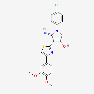 molecular formula C21H18ClN3O3S B12832841 5-Amino-1-(4-chloro-phenyl)-4-[4-(3,4-dimethoxy-phenyl)-thiazol-2-yl]-1,2-dihydro-pyrrol-3-one 