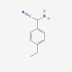molecular formula C10H12N2 B1283301 2-Amino-2-(4-ethylphenyl)acetonitrile CAS No. 746571-09-5