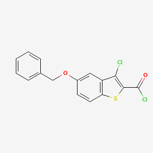 molecular formula C16H10Cl2O2S B1283304 5-(Benzyloxy)-3-chlorobenzo[b]thiophene-2-carbonyl chloride CAS No. 122024-71-9