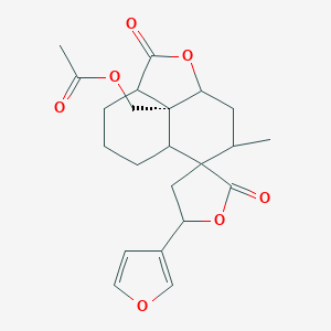molecular formula C22H26O7 B128332 Teuquadrin B CAS No. 152273-11-5