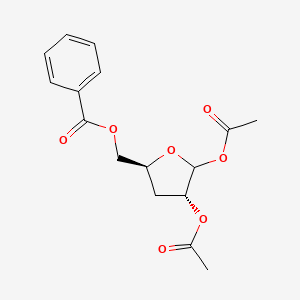molecular formula C16H18O7 B1283327 5-O-Benzoyl-1,2-di-O-acetyl-3-deoxy-D-ribofuranose CAS No. 4613-71-2
