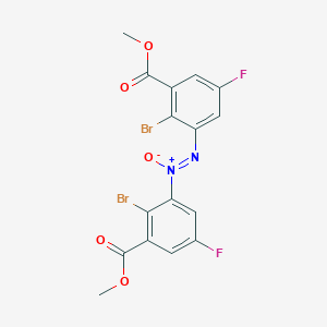 molecular formula C16H10Br2F2N2O5 B12833277 1,2-Bis(2-bromo-5-fluoro-3-(methoxycarbonyl)phenyl)diazene Oxide 