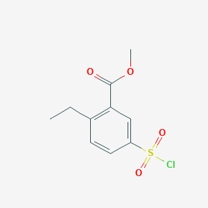 molecular formula C10H11ClO4S B12833313 Methyl 5-(chlorosulfonyl)-2-ethylbenzoate 