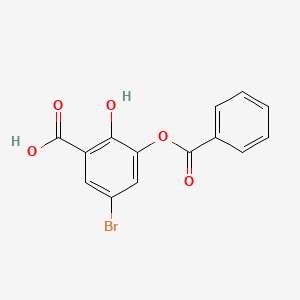 molecular formula C14H9BrO5 B1283333 3-(苯甲酰氧基)-5-溴-2-羟基苯甲酸 CAS No. 107207-15-8