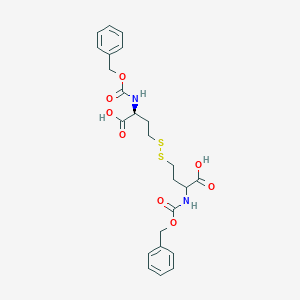 molecular formula C24H28N2O8S2 B12833465 N-((Benzyloxy)carbonyl)-S-(((S)-3-(((benzyloxy)carbonyl)amino)-3-carboxypropyl)thio)homocysteine 