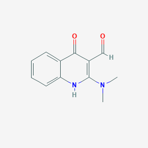 molecular formula C12H12N2O2 B1283357 2-(Dimethylamino)-4-oxo-1,4-dihydroquinoline-3-carbaldehyde CAS No. 172753-42-3