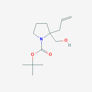 molecular formula C13H23NO3 B12833582 tert-Butyl 2-allyl-2-(hydroxymethyl)pyrrolidine-1-carboxylate 