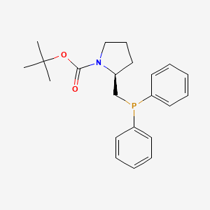 molecular formula C22H28NO2P B12833704 tert-Butyl (S)-2-((diphenylphosphanyl)methyl)pyrrolidine-1-carboxylate 