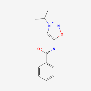 molecular formula C12H13N3O2 B1283375 N-(3-Propan-2-yloxadiazol-3-ium-5-yl)benzenecarboximidate 