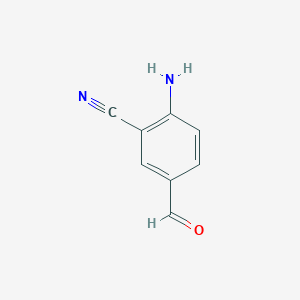 molecular formula C8H6N2O B1283386 2-Amino-5-formylbenzonitrile CAS No. 22782-40-7