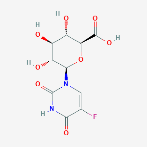 molecular formula C10H11FN2O8 B128339 1-脱氧-1-(5-氟-3,4-二氢-2,4-二氧-1(2H)-嘧啶基)-β-D-葡萄糖醛酸 CAS No. 66048-45-1