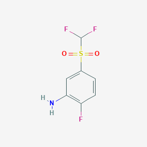 molecular formula C7H6F3NO2S B12833947 5-[(Difluoromethyl)sulphonyl]-2-fluoroaniline 