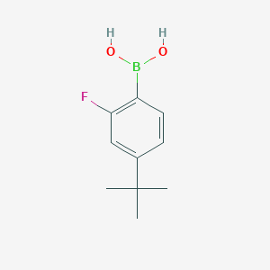 molecular formula C10H14BFO2 B12833992 (4-(tert-Butyl)-2-fluorophenyl)boronic acid 