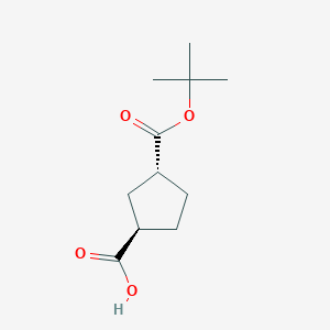 molecular formula C11H18O4 B12834044 (1R,3R)-3-(tert-Butoxycarbonyl)cyclopentane-1-carboxylic acid 