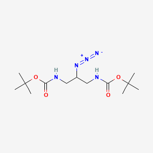 molecular formula C13H25N5O4 B1283437 Tert-butyl n-(2-azido-3-{[(tert-butoxy)carbonyl]amino}propyl)carbamate 
