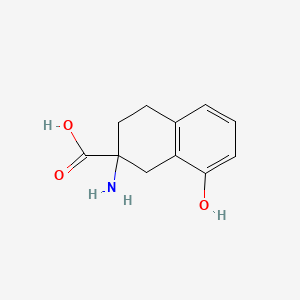 molecular formula C11H13NO3 B1283444 2-Amino-8-hydroxy-1,2,3,4-tetrahydronaphthalene-2-carboxylic acid CAS No. 168628-97-5
