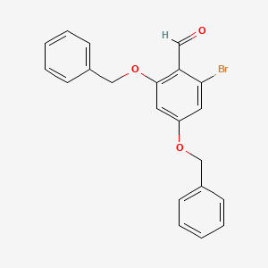 molecular formula C21H17BrO3 B1283445 2-Bromo-4,6-bis(phenylmethoxy)benzaldehyde 