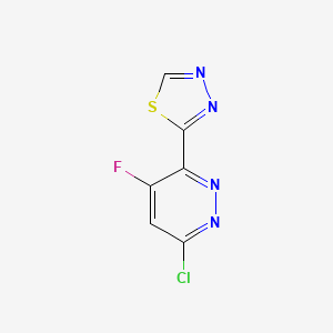molecular formula C6H2ClFN4S B12834495 2-(6-Chloro-4-fluoropyridazin-3-yl)-1,3,4-thiadiazole 